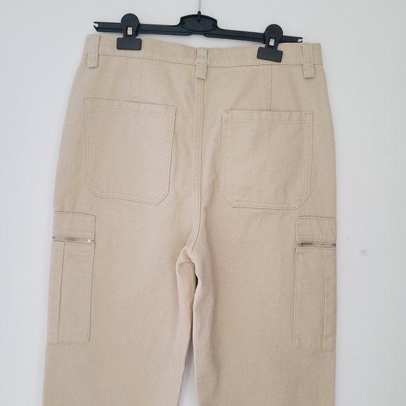 NWOT WEWOREWHAT utility pants in tan color - Picture 7 of 11